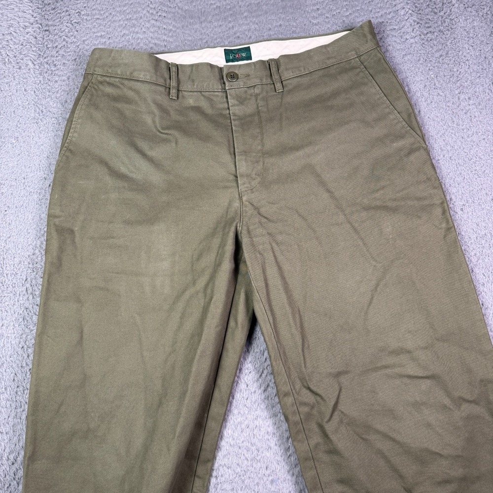 J.Crew Oarsman Classic Fit Chino Pants Mens 34x32 Green Military BE611 NEW